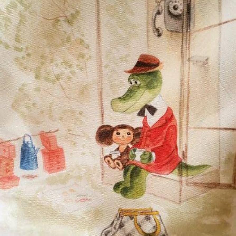 新品チェブラーシカバッチ付A4 フラットトートバッグお茶会)